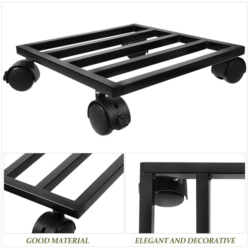 25cm Iron Plant Pot Stand with Wheels for Planter Moving - view 7