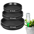 6Pack 8,10,12Inch Plastic Drip Trays Plant Saucers for Indoors Outdoor Plant, Thick Heavy Durable Sturdy Flower Pot Trays for Pots Planter, Black…