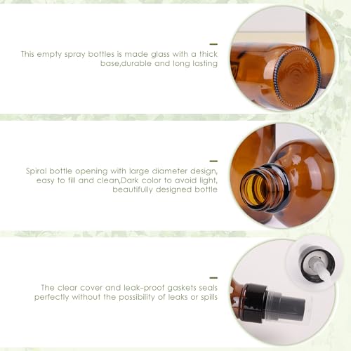 4 oz Amber Glass Spray Bottles for Essential Oils, Small, 35Pack - view 7