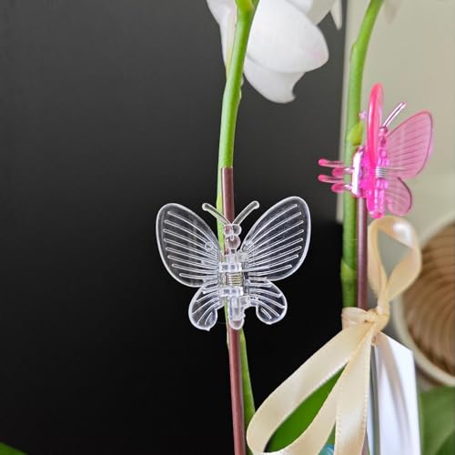 60 Pcs Orchid Clips Set Butterfly Plant Clips Dragonfly Orchid Support Clips Portable Cute Vine Clips for Support Garden Plant Flower Vine, Mix Color - view 5