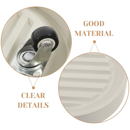 Plant Pot Tray with Hidden Caster Wheels, White Steel PP Rubber Base - view 3
