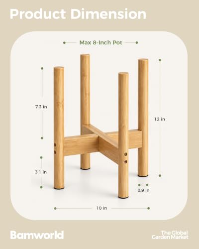 Bamboo Plant Stand Indoor Single Plant Holder 10in - view 5
