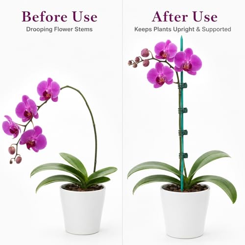 110 Pcs 15 Inch Plant Support Kit for Small Orchids, Stakes, Clips - view 3