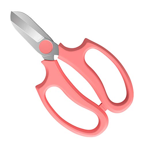 Flower Scissors, Premium Steel Garden Pruning Shears, Pink
