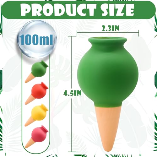4 Pack Terracotta Watering Spikes, Self Watering Globes - view 2