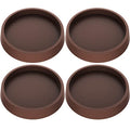 Furniture Coasters Caster Cups Furniture Leg Protectors 2.5 Inch 4pcs Brown Rubber Pads no Slip - for Hardwood Floors
