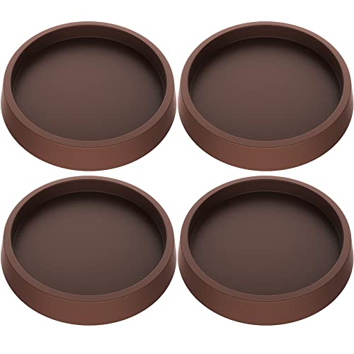 Furniture Coasters Caster Cups Furniture Leg Protectors 2.5 Inch 4pcs Brown Rubber Pads no Slip - for Hardwood Floors