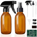 Small Glass Spray Bottles 4 OZ, 2 Pack Amber Glass Spray Bottles