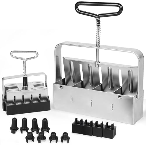 TILLERMAN Heavy Duty Soil Blocker Bundle – Rubber Sealed Handle, No Spring Slip Design, Large & Small 2-Inch Soil Block Makers with Seed Pins - Seed Starting Tool for Seedlings, Garden, Greenhouse