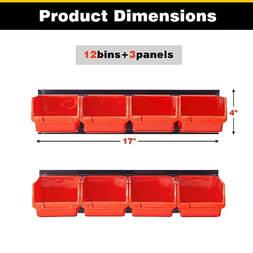Wall Mounted Storage Bins, Plastic Hanging Storage Organizer Bins - view 2