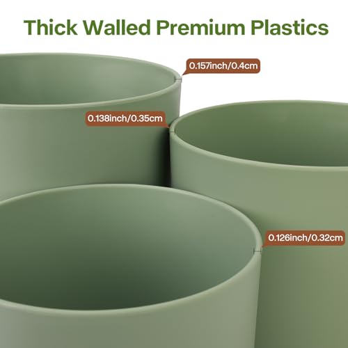 3 Pack Cylinder Planter Set 10/9/8 Inch White Indoor Plant Pots - view 2