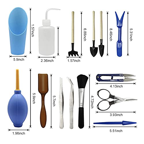 Gardening Tool Set with Repotting Mat, Bonsai Tools Kit for Indoor Plants, Terrarium Starter Planting Accessories - view 2