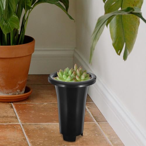 PP Nursery Pots 148mm Tall 10 Pack Black with Drainage Holes - view 4