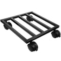 25cm Iron Plant Pot Holder Tray with Wheels, Indoor Flowerpot Dolly Base