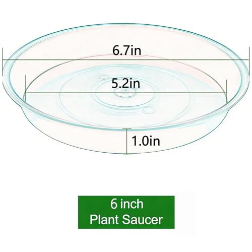 7Pcs Plant Saucer Tray, Heavy Duty Plastic Plant Drip Trays for Indoors and Outdoors, 6 8 10 12 14 16 inch Sizes, Flower Plant Water Tray Base (Dark Gray 6") - view 2