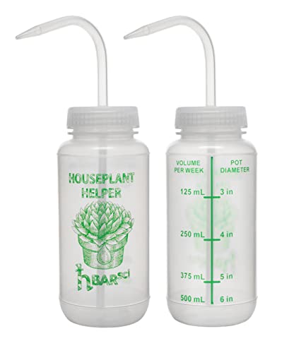 2PK Houseplant Helper Plant Water Bottle, 16oz -Weekly Irrigation Scale Printed on Side - Plant Watering Devices, Succulent Watering Bottle, Indoor House Plant Waterer, Seed Tray Watering Can