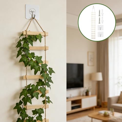 Extra Tall 6ft Wooden Ladder Trellis for Climbing Plants - Sturdy Indoor/Outdoor Plant Support,Easy Assembly & Space-Saving Vertical Garden Decor for Potted Plants, Vines, Pothos, Monstera - view 6