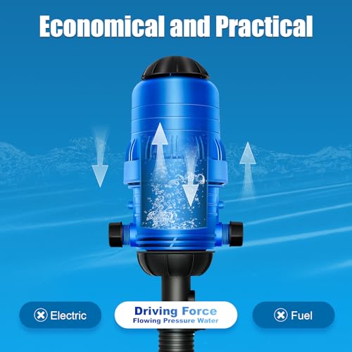 Drip Irrigation Injector Dosing Pump, 0.4-4% Water Powered Liquid Doser, Fertilizer Injector, 5.28-660.43Gal/H Flow, Water Powered Drip Feeder Drip Irrigation Injector for Industry Garden Hose, Blue - view 5