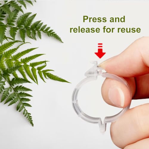 Plant Support Clips Reusable Garden Clips, Secured Plastic Plant Clips, Tomato Support Clips for String Trellis for Climbing Plants Outdoor Indoor Plant Flowers Stem Vine Fixing Clips (300, Green) - view 3