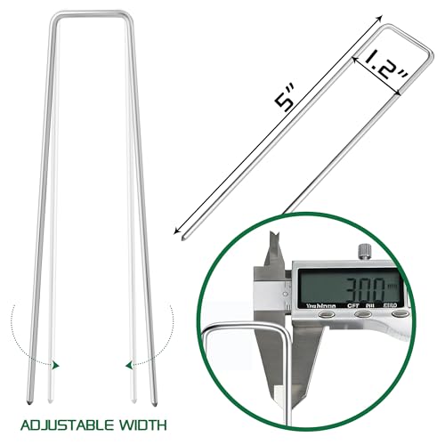 Garden Stakes 5Inch-25Pack,Heavy Duty Galvanized Landscape Staples - view 5
