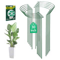 10 Pack 30 Inch Plant Support Stakes, Heavy-Duty Half Round Peony Support Ring Cage, Metal Garden Plant Stakes for Outdoor Plants - Peony, Tomato, Hydrangea with Cuttable Plant Ties