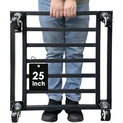 25" Plant Caddy with Wheels Heavy Duty,800Lbs Large Metal Plant Dolly,Rolling Square Plant Stand with Industrial Casters,Rust-Proof Plant Rollers for Large Planters,Pots,1 Pack