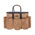 Supply Bag | 14" Waxed Canvas Gardening Tool Tote with Pockets