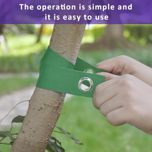 Tree Straps for Staking, 8 PCS Tree Support Straps for Newly Planted Saplings and Hurricane Protection, Tree Straightening Ties Green - view 5