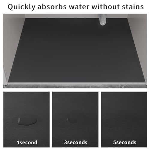 Under Sink Mats-31" x 20" (Cut-to-Fit) Absorbent Shelf Liner for Kitchen&Bathroom Cabinets | Non-Slip, Quick-Dry Cabinet Liner for Under Sink, Vanity & Utility Storage (Grey,31''x20'') - view 3