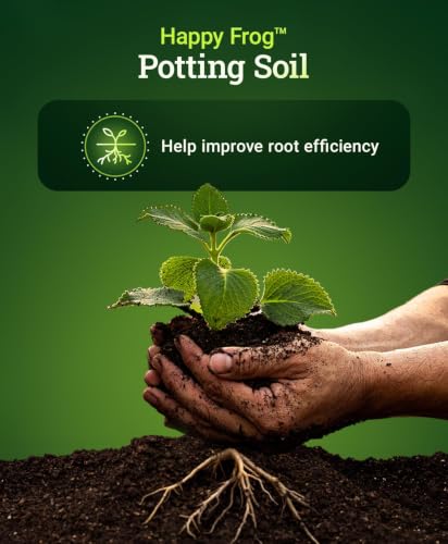 Happy Frog Potting Soil - Ready-to-Use Amended Container Blend with Soil Microbes, Earthworm Castings, Bat Guano, and Aged Forest Products for Indoor & Outdoor Plants - 12 Quart (4 Pack) - view 2