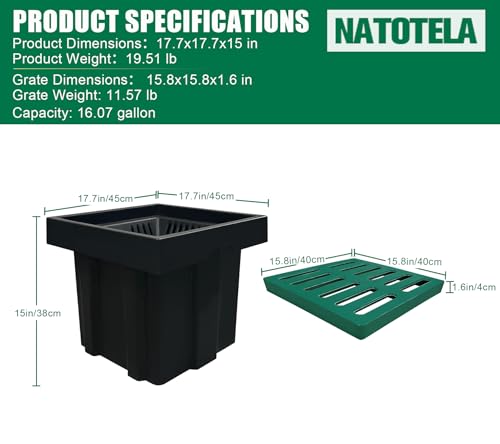 A15 18x18x15in. Catch Basin with Fiber Glass Grate - view 2