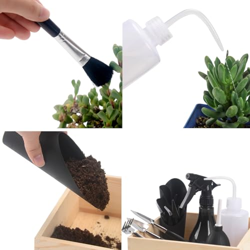 30PCS/Set Mini Garden Hand Transplanting Succulent Tools Set, 19.7" Thickened Repotting Mat & Plant Tag, Miniature Planting Indoor Fairy Care, Potting, Cactus, Houseplant Bonsai Tool Kit - view 5