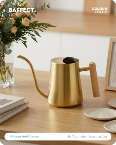Indoor Watering Can for House Plant & Small Bonsai (1L, Brass Gold) - view 3
