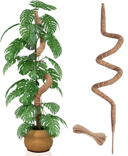 60 Inch Moss Pole, Bendable Moss Pole for Plants Monstera, Tall Moss Poles for Climbing Plants Indoor, Large Support, Garden Trellis Stick Stakes for Plants