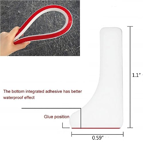 78 Inch Shower Dam Shower Threshold Collapsible Water Barrier Self-Adhesive Shower Water Stopper Splash Guard Keeping Dry and Wet Separation for Bathroom and Kitchen (White) - view 6