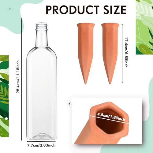 8 Pcs 34oz Plant Watering Devices Self Watering Spikes and Bottles - view 2
