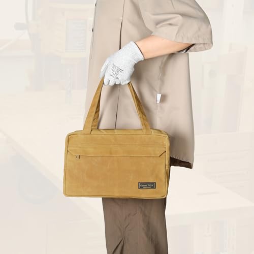 Canvas Tool Organizer, Heavy Duty 16oz Waxed Canvas Garden Hand Tools Bag - with Hidden Zipper Pocket & Large Storage Capacity, Tool Carrier for Gardening Carpentry Tools | 11.5" x 7" x 7.5" - view 5