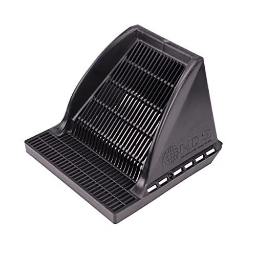 1200DSG Square Catch Basin Drain Downspout Grate, Fits 12-Inch Square Catch Basin Drain, Riser, or Low-Profile Adapter, 12-Inch, Plastic, Black