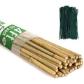 40 Pack 4 Feet Bamboo Stakes for Plant, Bamboo Sticks Plant Support Garden Stakes Poles with 200pcs Twist Ties for Tomatoes, Beans, Flowers, Potted Plants, Indoor and Outdoor Climbing Plants