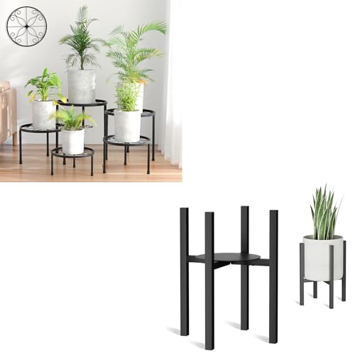 5-Pack Decent Metal Plant Stands with Adjustable Metal Plant Stand Indoor and Outdoor