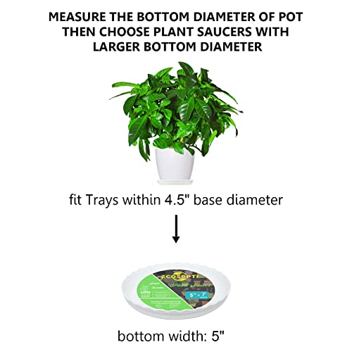 Plant Saucer, 7 Pack 5 Inch Durable Plastic Plant Tray, White Round Plant Pot Saucers, Drip Tray for Indoor and Outdoor Garden - view 3