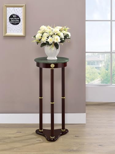 Coaster Edie Traditional Green Marble Top Round Plant Stand Merlot 3315 - view 2