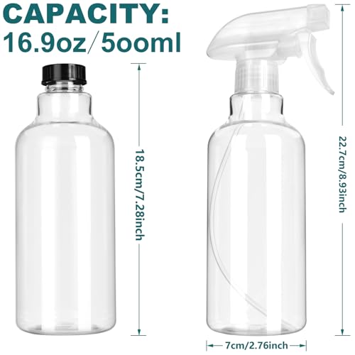 Plastic Spray Bottles, 16.9oz/2Pack,Adjustable Spray Bottles for Cleaning, Empty Spray Bottle For Hair, Plants, Pet, Vinegar, Cooking,Cleaning Solutions (2) - view 6