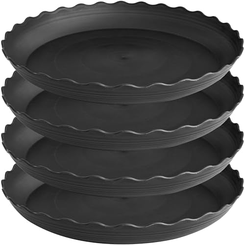 6 Pack Plant Saucer, 6 inch Plant Trays for Pots, Heavy Duty Plant Saucers for Indoors no Holes, Plastic Plant Saucer for Planter (6", Black) - view 8