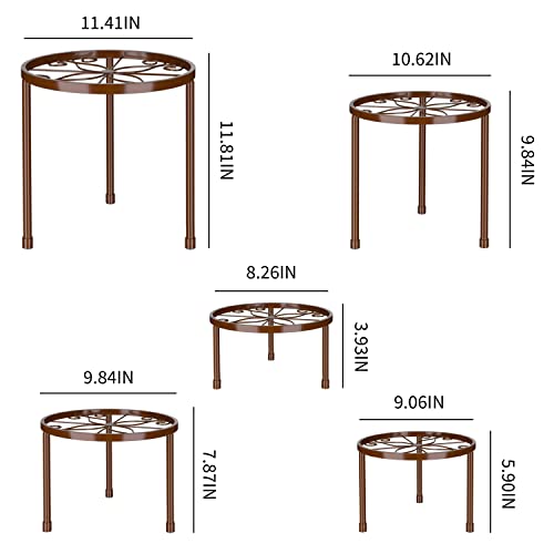 5-Pack Decent Metal Plant Stands for Multiple Plants (Bronze) - view 7