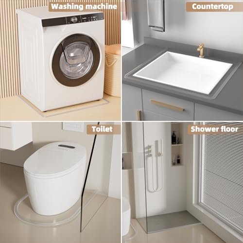 39” Transparent Shower Threshold Water Dam Stopper for Dry Wet Separation - view 5