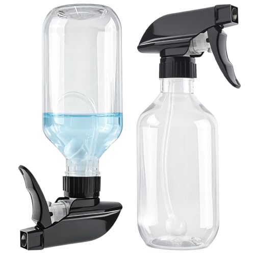 10 oz 2 Pack 360° Any-Angle Spraying, Plastic Spray Bottles for Cleaning
