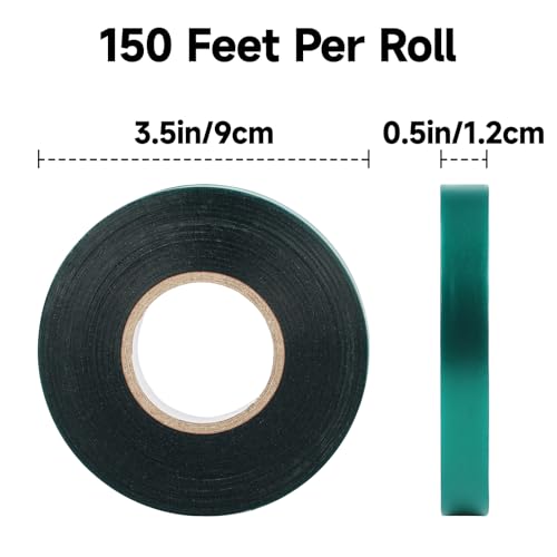 Stretch Tie Tape Roll 2 Rolls Total 300 Feet 1/2" Green - view 2