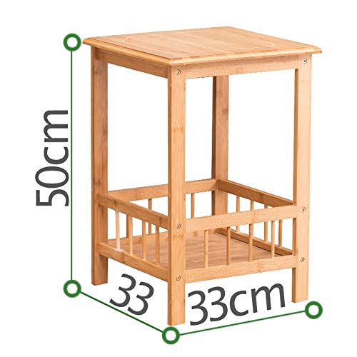Multi-Layered Floor-Standing Flower Shelf Wooden Decoration Plant Stand Plant Storage Rack with Guardrail Beige-50cm - view 2
