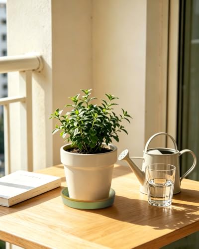 Plant Saucer, 2-Pack 5.3 Inch Ceramic Planter Saucers, Glazed Plant Pot Saucers, Drainage Drip Water Tray, Sturdy Plant Trays for Indoors Outdoors Garden Potted Plants (Sage Green) - view 3